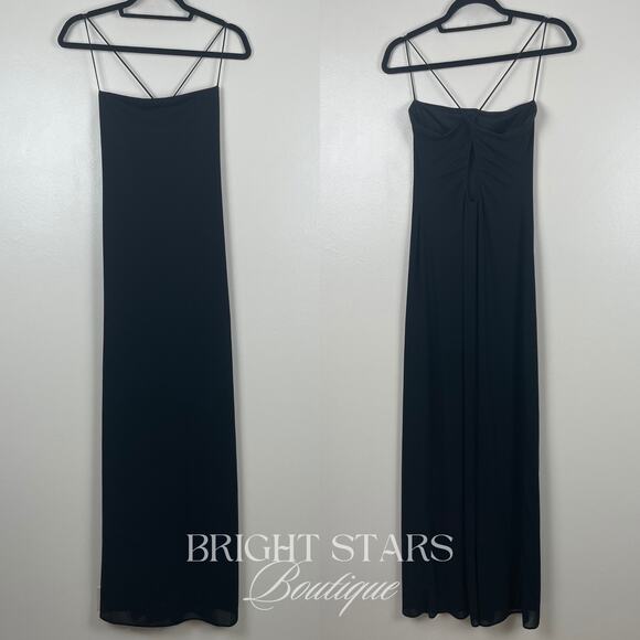 Rare Vintage Black Dress Alt ASO Rachel Green Friends Womens Maxi Gown Event - Picture 5 of 6